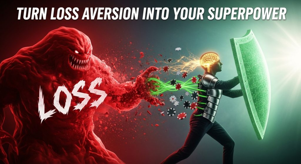 뇌에서 카지노 칩이 터져 나오고 황금벨이 울리며 순환 화살표로 표시된 중독 메커니즘, 카지노 UI가 플레이어를 계속 베팅하게 만드는 심리 조작 이미지