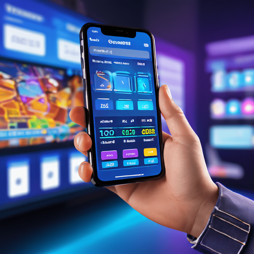 스마트폰 게임 화면에서 강조된 '무료 스핀' 카운터를 손에 들고 있으며, 정리된 일정 관리를 위한 체크리스트와 달력이 배경에 배치된 이미지입니다.