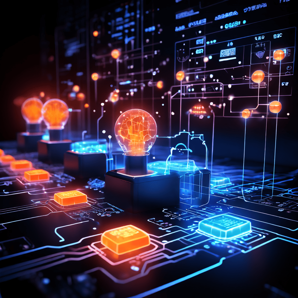 서버의 디지털 소켓에서 실시간으로 생성된 알림이 네트워크 다이어그램 속 여러 사용자 기기 화면으로 전송되는 데이터 통신 과정을 시각화한 개념도입니다.