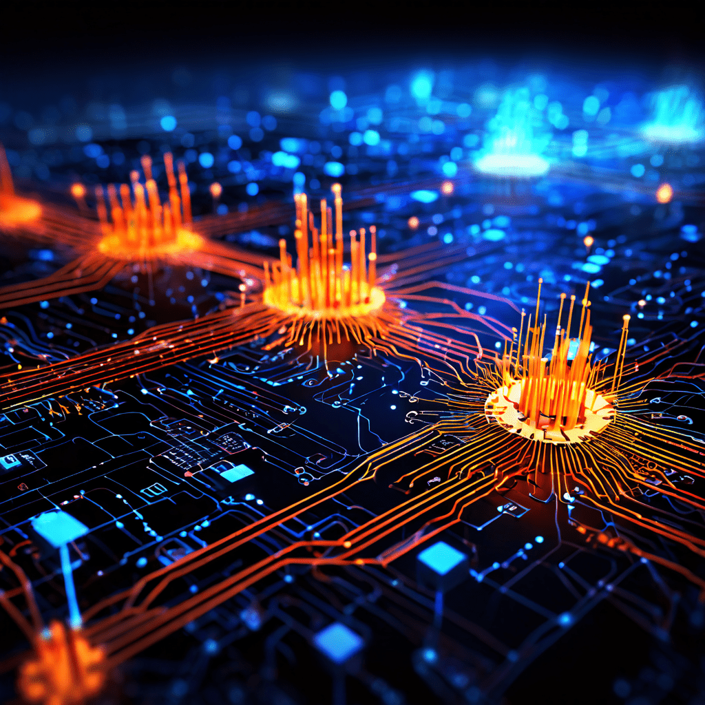 여러 솔루션이 단일의 고도로 발전하고 효율적인 시스템으로 통합되는 개념을 상징하는, 기어와 데이터 스트림이 빛나며 서로 연결된 네트워크를 묘사한 이미지입니다.