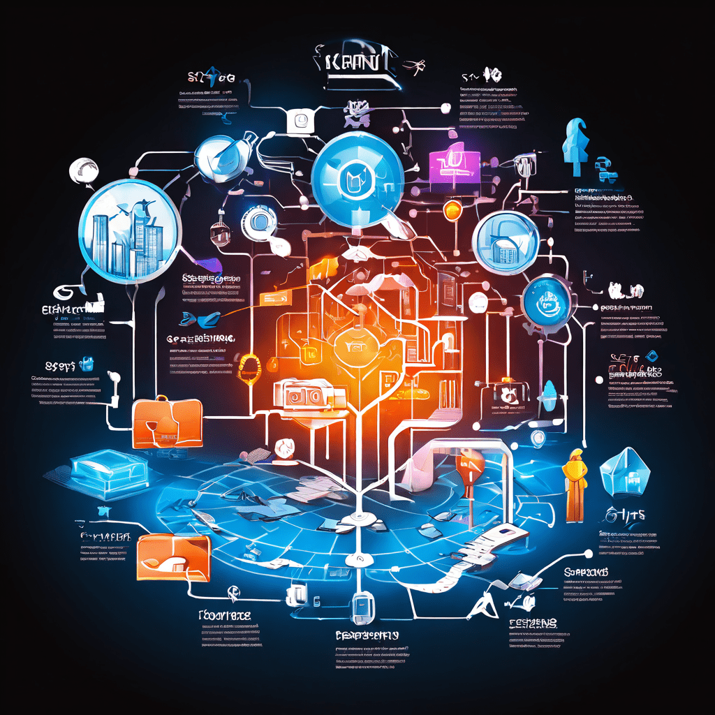 콘텐츠 조각이 퍼즐처럼 맞춰져 SEO라는 돋보기로 연결되며, 창작부터 검색 엔진 노출까지의 과정을 화살표로 보여주는 콘텐츠 최적화 플로우차트입니다.
