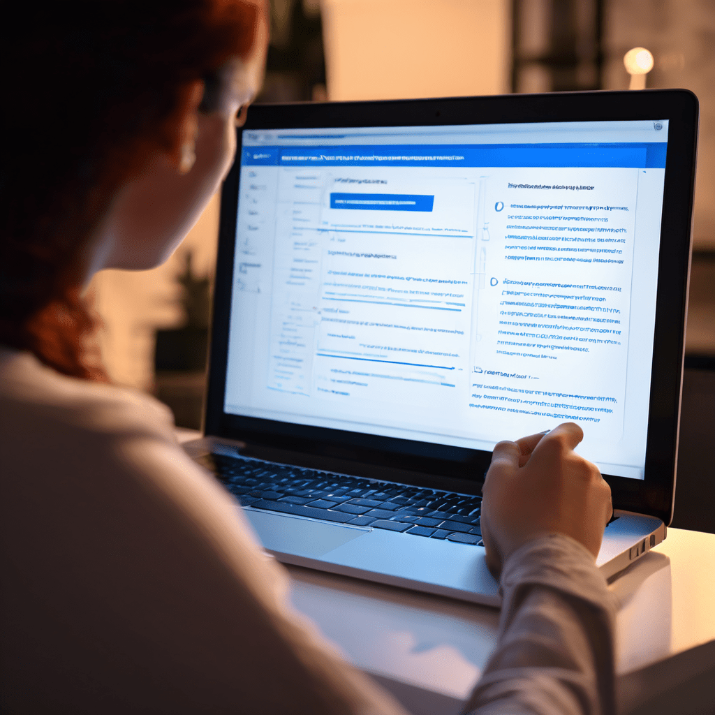 컴퓨터 화면을 바라보는 1인칭 시점에서 문제 해결을 위한 단계별 체크리스트가 상세하게 나열되어 있는 모습을 담은 이미지입니다.