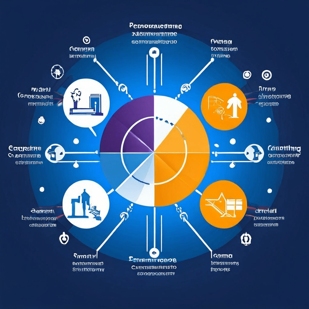 이 다이어그램은 기업의 개별적인 업무 프로세스가 계획, 협업, 효율성이라는 핵심 요소를 통해 통합된 워크플로우로 합쳐지는 과정을 시각적으로 설명합니다.
