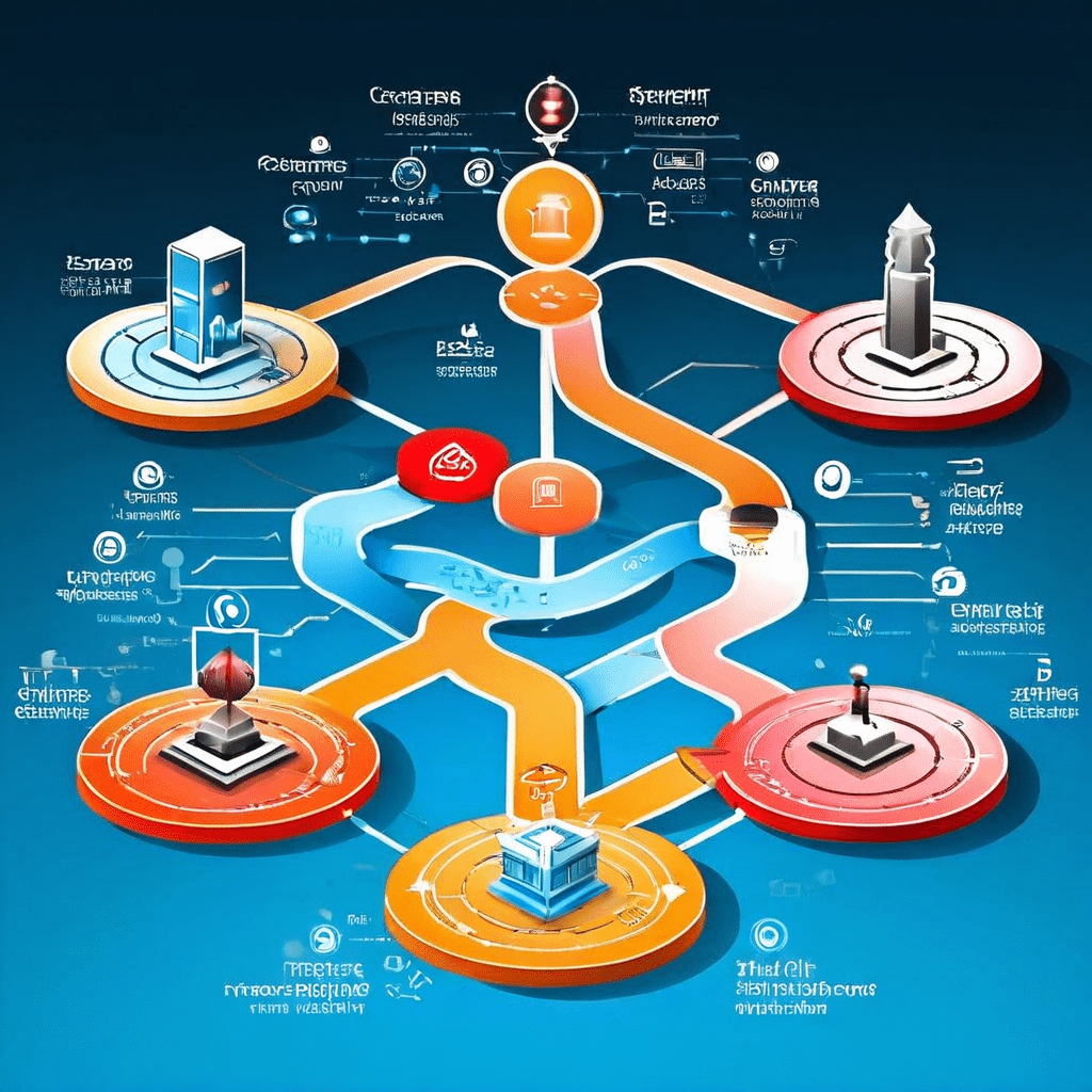 세 가지 서로 다른 플랫폼 아이콘으로 표시된 개별 경로가 각기 다른 접근법과 방법을 사용하여 하나의 공통된 목표를 향해 수렴하는 전략적 다각화 개념을 시각화한 다이어그램입니다.