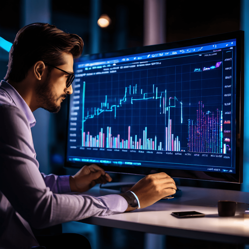 데이터 분석가가 실시간 사용자 유입 그래프를 확인하며 디지털 대시보드에 표시된 예측 모델 공식을 분석하고 있는 모습을 담은 이미지입니다.