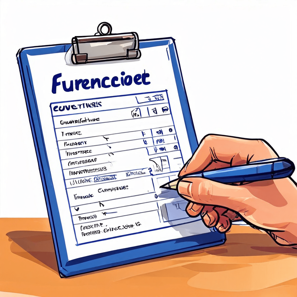 기능 테스트, 안전 점검, 성능 검토 항목이 포함된 실용적인 점검표를 클립보드에 펜으로 체크하는 모습을 보여주며 기술적이고 전문적인 업무 절차를 상세히 설명하는 이미지입니다.