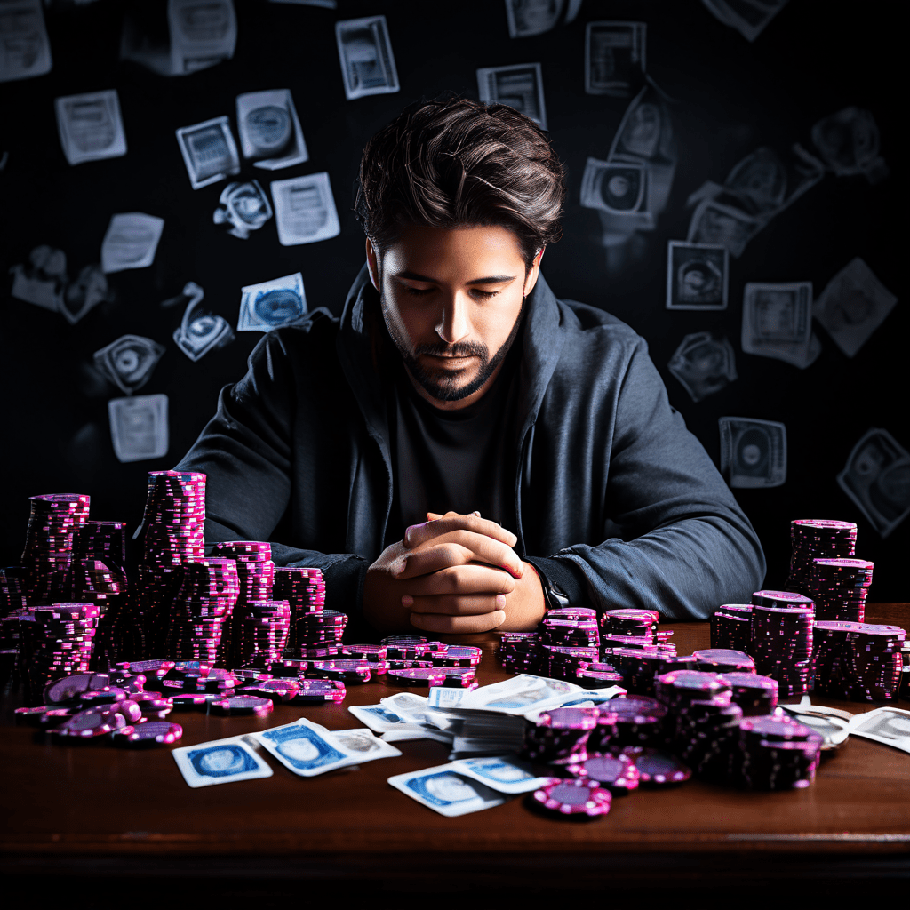 A real-world documentary photograph of a casino felt table, with an out-of-focus laptop screen on the side, blurred monitoring des