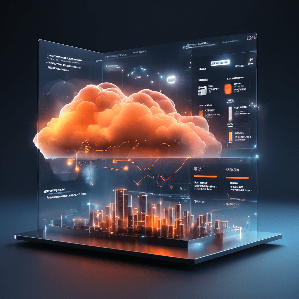 Premium online service interface showing connected cloud and data layers representing a rebuy timing checklist and operator...