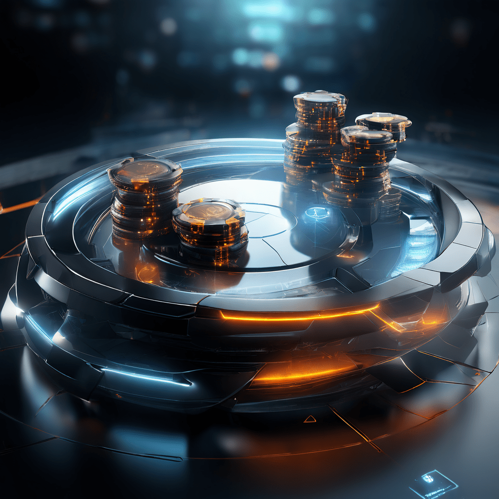 Digital Holdem blind level review scope interface with layered data flow and secure online service monitoring mood.