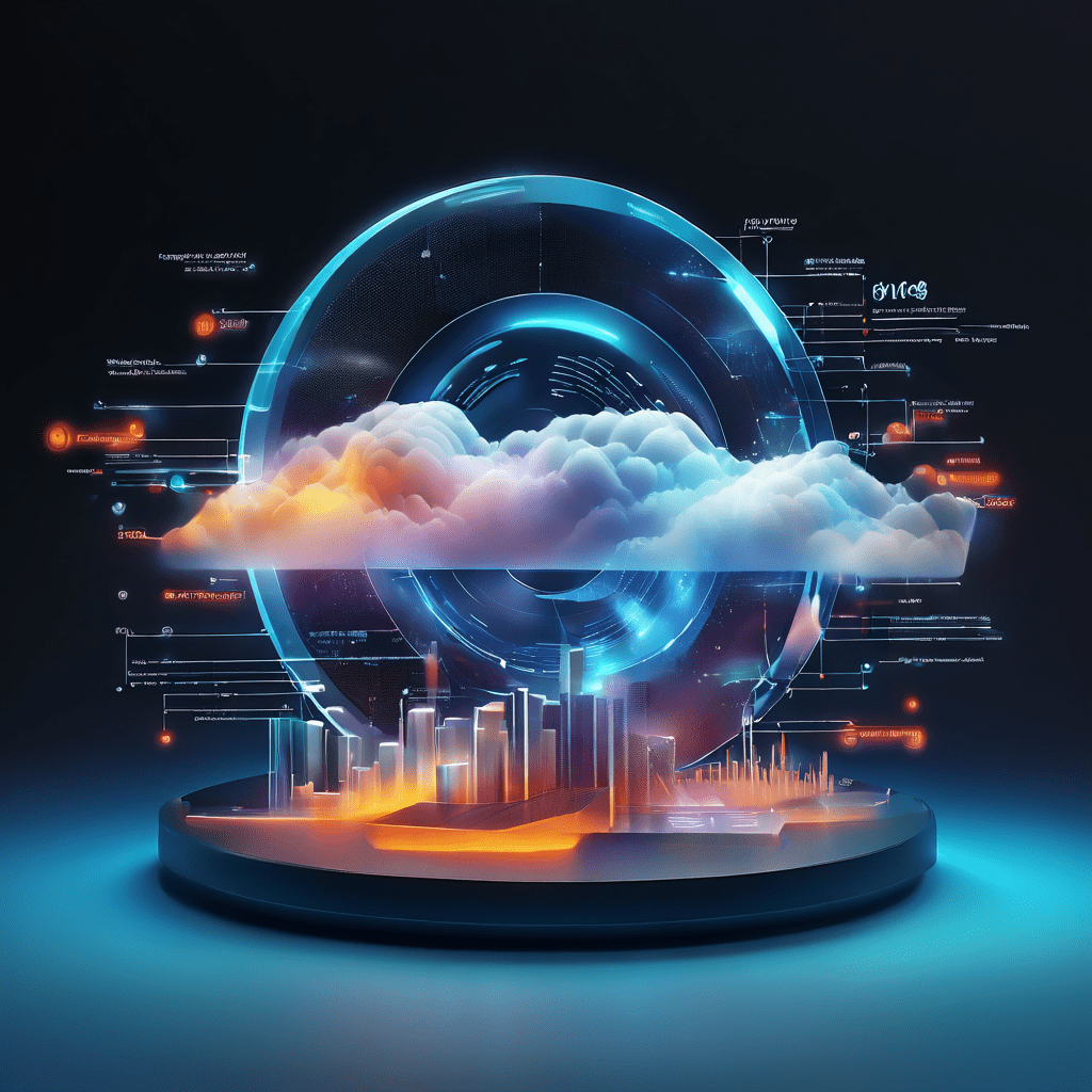 Digital platform interface displaying hit frequency metrics across spinning reel data, with cloud and analytics layers in a sleek...